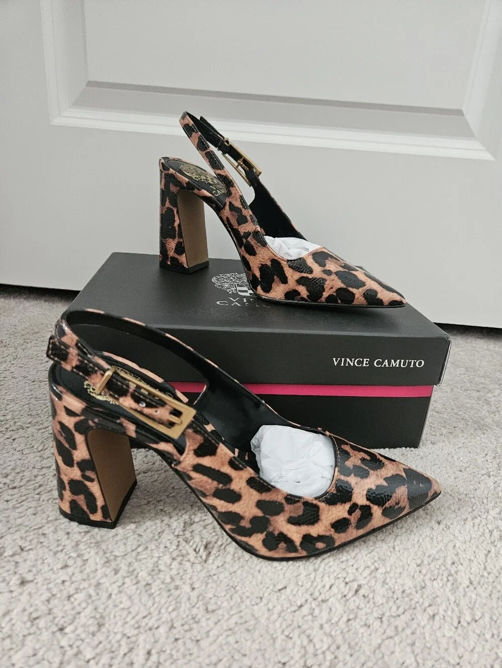 Vince Camuto New In Box Amaryn Slingback Pump Leopard Size 6.5